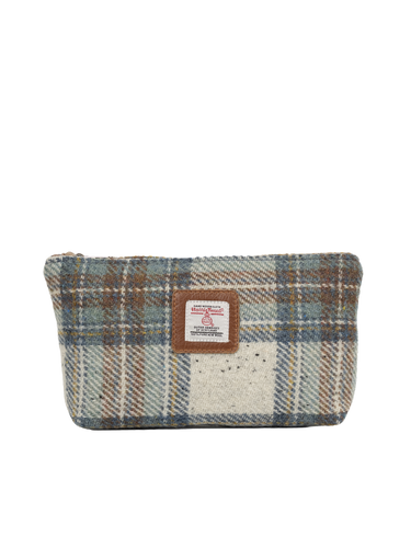 Harris Tweed Cosmetic Bag - A0259 (Tan Leather)
