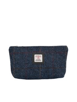 Harris Tweed Cosmetic Bag - A0260 (Black Leather)