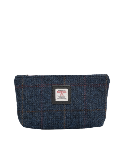 Harris Tweed Cosmetic Bag - A0260 (Black Leather)