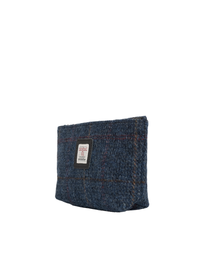 Harris Tweed Cosmetic Bag - A0260 (Black Leather)