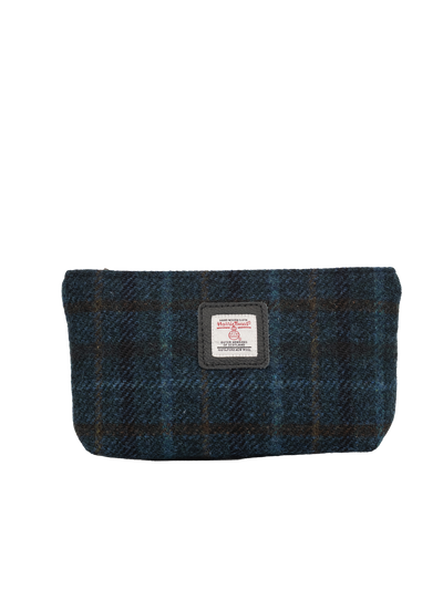 Harris Tweed Cosmetic Bag - A0262 (Black Leather)
