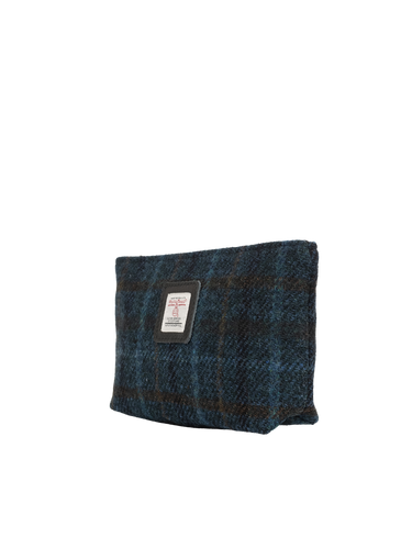Harris Tweed Cosmetic Bag - A0262 (Black Leather)