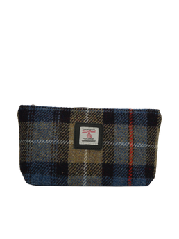 Harris Tweed Cosmetic Bag A072 (Black Leather)