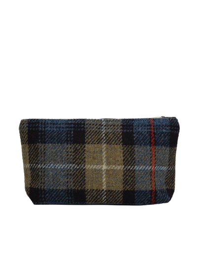 Harris Tweed Cosmetic Bag A072 (Black Leather)