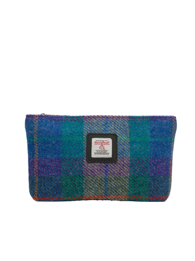 Harris Tweed Cosmetic Bag - A085 (Black Leather)