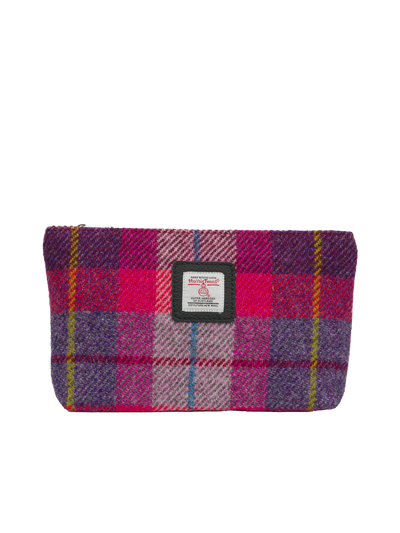Harris Tweed Cosmetic Bag - A088 (Black Leather)