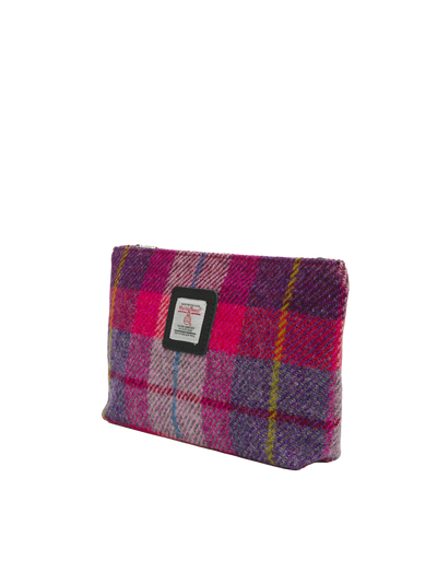 Harris Tweed Cosmetic Bag - A088 (Black Leather)