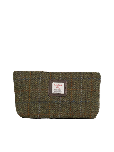 Harris Tweed Cosmetic Bag - HB103 (Brown Leather)
