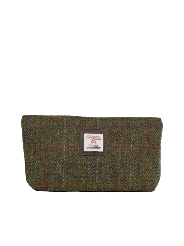 Harris Tweed Cosmetic Bag - HB103 (Brown Leather)