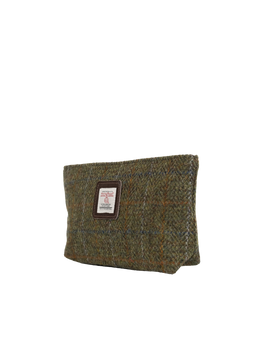 Harris Tweed Cosmetic Bag - HB103 (Brown Leather)