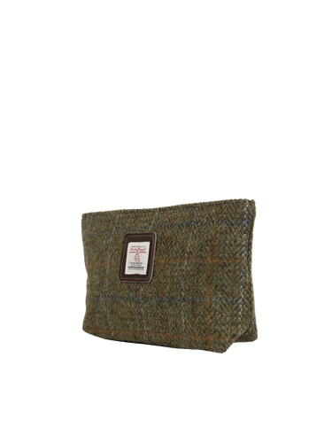 Harris Tweed Cosmetic Bag - HB103 (Brown Leather)
