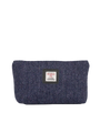 Harris Tweed Cosmetic Bag - HB105 (Black Leather)