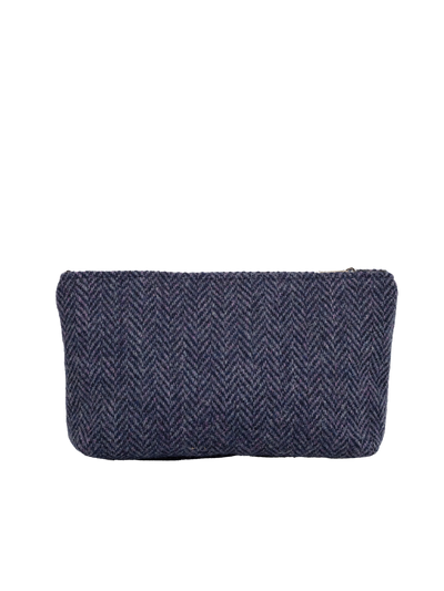 Harris Tweed Cosmetic Bag - HB105 (Black Leather)