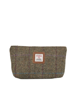 Harris Tweed Cosmetic Bag - HB162 (Tan Leather)