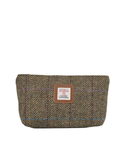 Harris Tweed Cosmetic Bag - HB162 (Tan Leather)