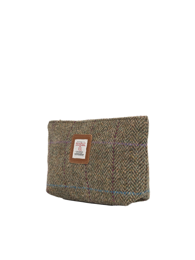 Harris Tweed Cosmetic Bag - HB162 (Tan Leather)