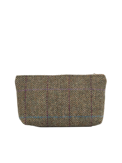 Harris Tweed Cosmetic Bag - HB162 (Tan Leather)