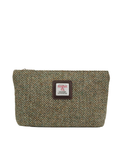 Harris Tweed Cosmetic Bag HB52 (Brown Leather)