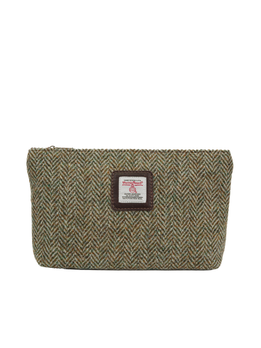 Harris Tweed Cosmetic Bag - HB52 (Brown Leather)