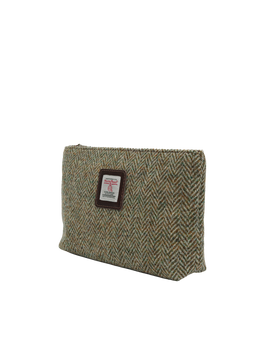 Harris Tweed Cosmetic Bag HB52 (Brown Leather)