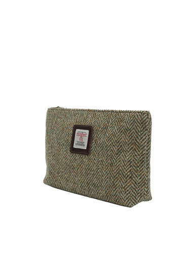 Harris Tweed Cosmetic Bag - HB52 (Brown Leather)