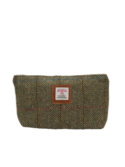 Harris Tweed Cosmetic Bag HB55 (Tan Leather)