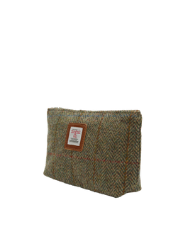 Harris Tweed Cosmetic Bag HB55 (Tan Leather)