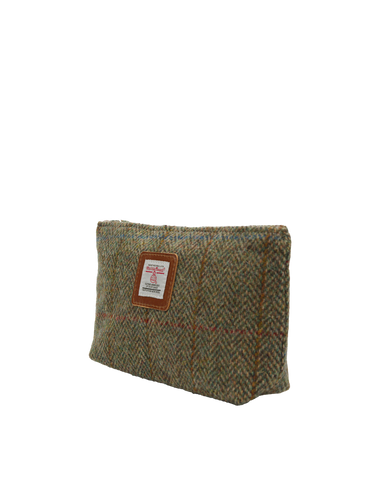 Harris Tweed Cosmetic Bag - HB55 (Tan Leather)