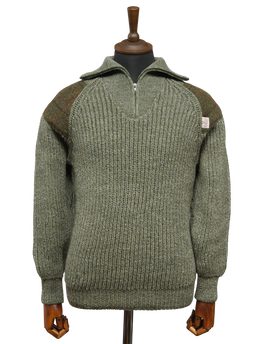 Mens Crofter 1/4 Zip Jumper Sage Green