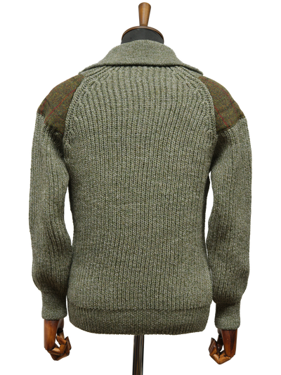 Mens Crofter 1/4 Zip Jumper Sage Green