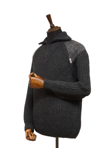 Mens Crofter 1/4 Zip Jumper - Charcoal