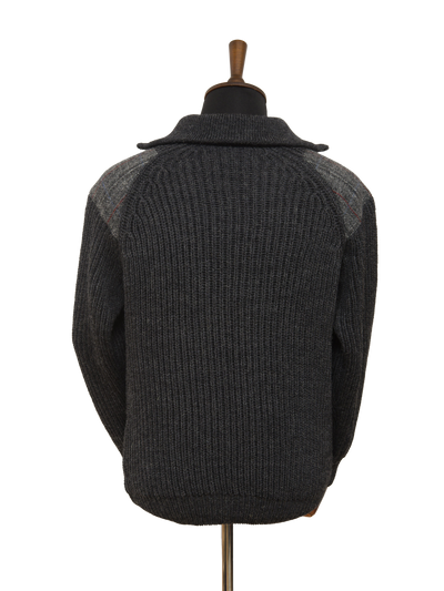 Mens Crofter 1/4 Zip Jumper - Charcoal