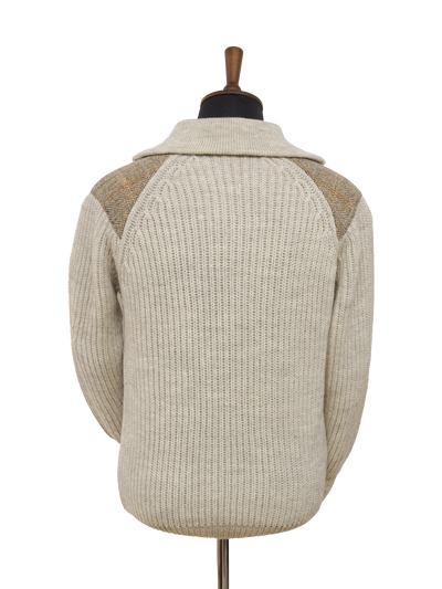 Mens Crofter 1/4 Zip Jumper Light Grey