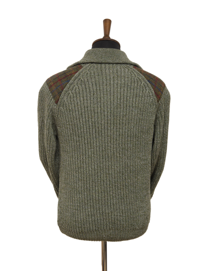 Mens Crofter 1/4 Zip Jumper Sage Green