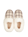 Harris Tweed Diana Slippers Cream Check
