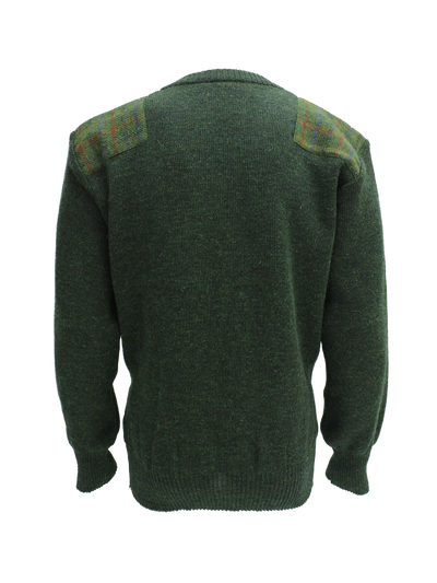 Drover V-Neck Jumper Moss Green