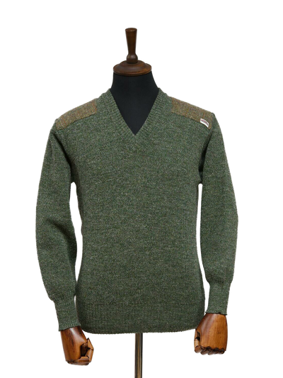 Drover V-Neck Jumper Sage Green