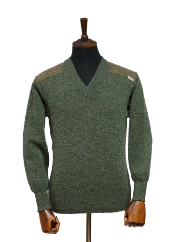Drover V-Neck Jumper - Sage Green