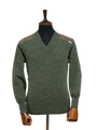 Drover V-Neck Jumper Sage Green