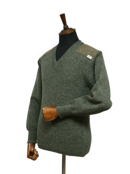 Drover V-Neck Jumper Sage Green