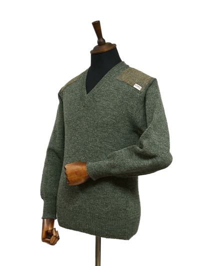 Drover V-Neck Jumper Sage Green