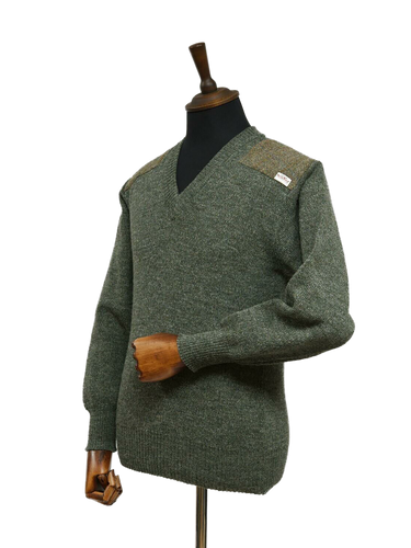 Drover V-Neck Jumper - Sage Green