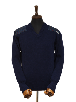 Drover V-Neck Jumper Navy