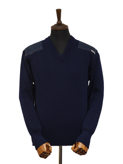 Drover V-Neck Jumper Navy