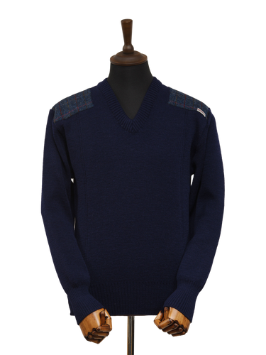 Drover V-Neck Jumper - Navy