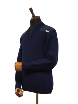 Drover V-Neck Jumper Navy