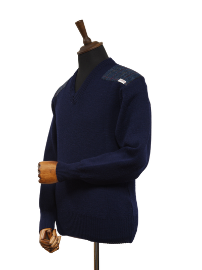 Drover V-Neck Jumper Navy