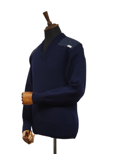 Drover V-Neck Jumper - Navy