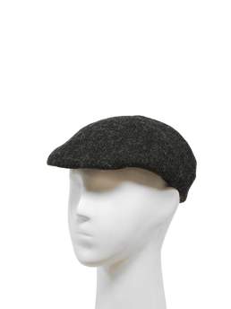 Harris Tweed Duck Bill Cap - Plain Charcoal 302 (HW)