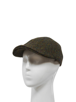 Harris Tweed Duck Bill Cap - Forest Green Herringbone (HH)